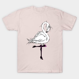 Cute Little Flamingo in Chic Knee High Boots T-Shirt